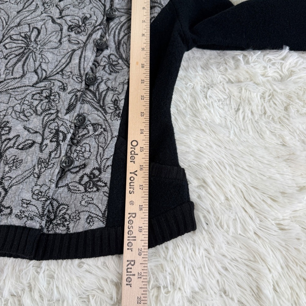 Anthropologie Knitted & Knotted Burke Embellished Bomber Jacket Black Floral XS - Picture 7 of 15